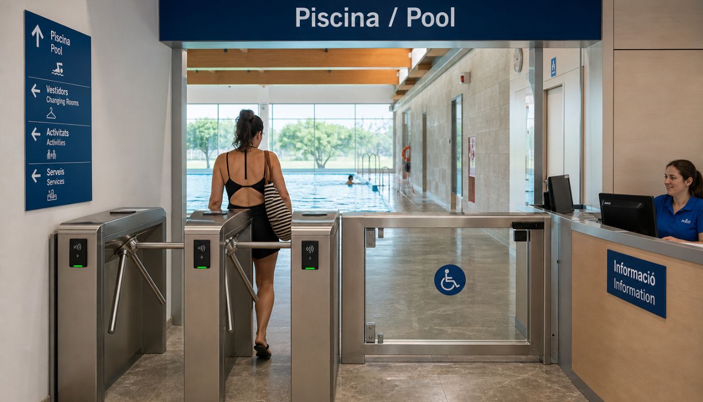 tornos de acceso para piscinas